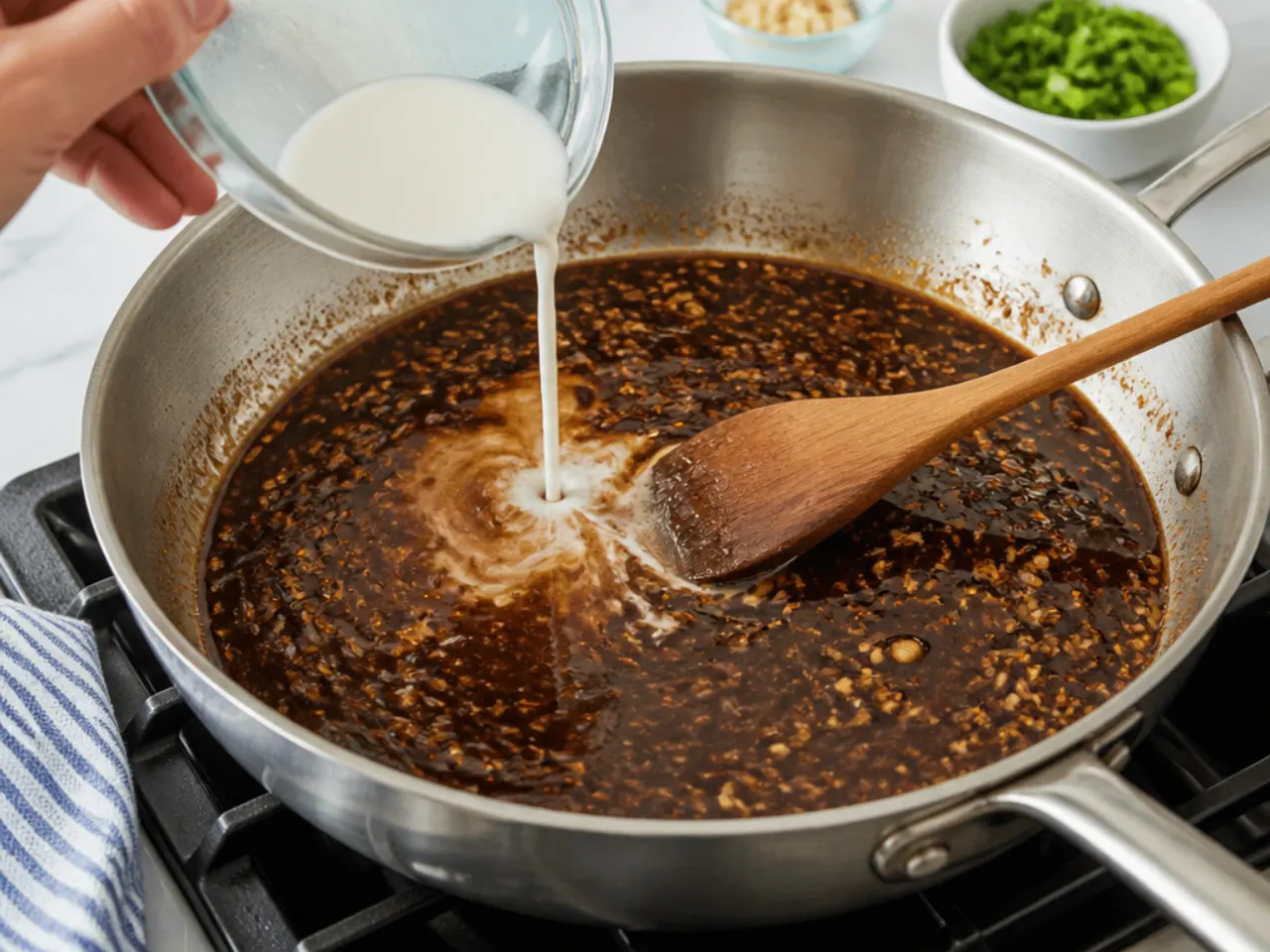 homemade mongolian beef — step 6: build and thicken the sauce