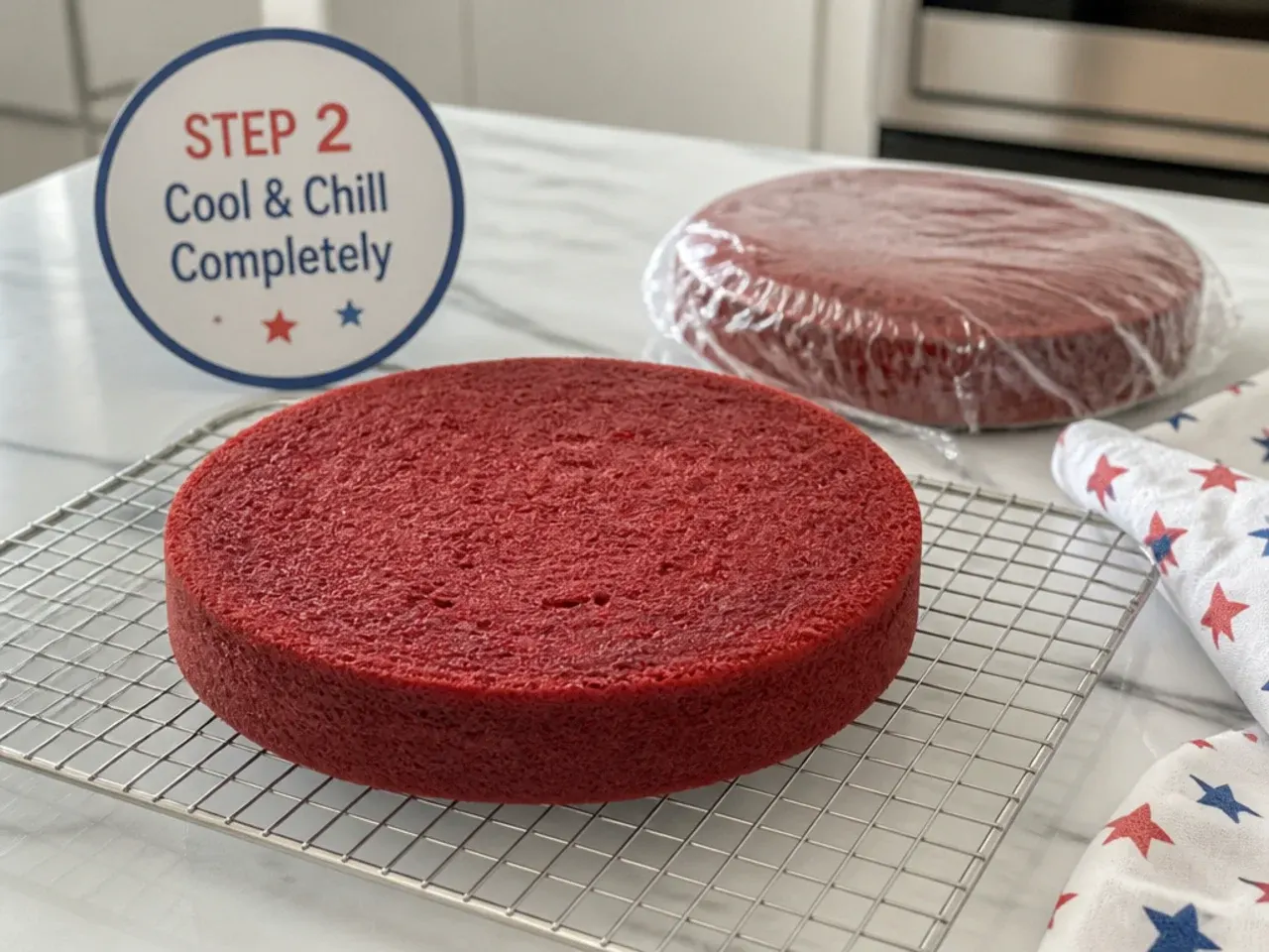 homemade spiderman cake — step 2: cool and chill completely