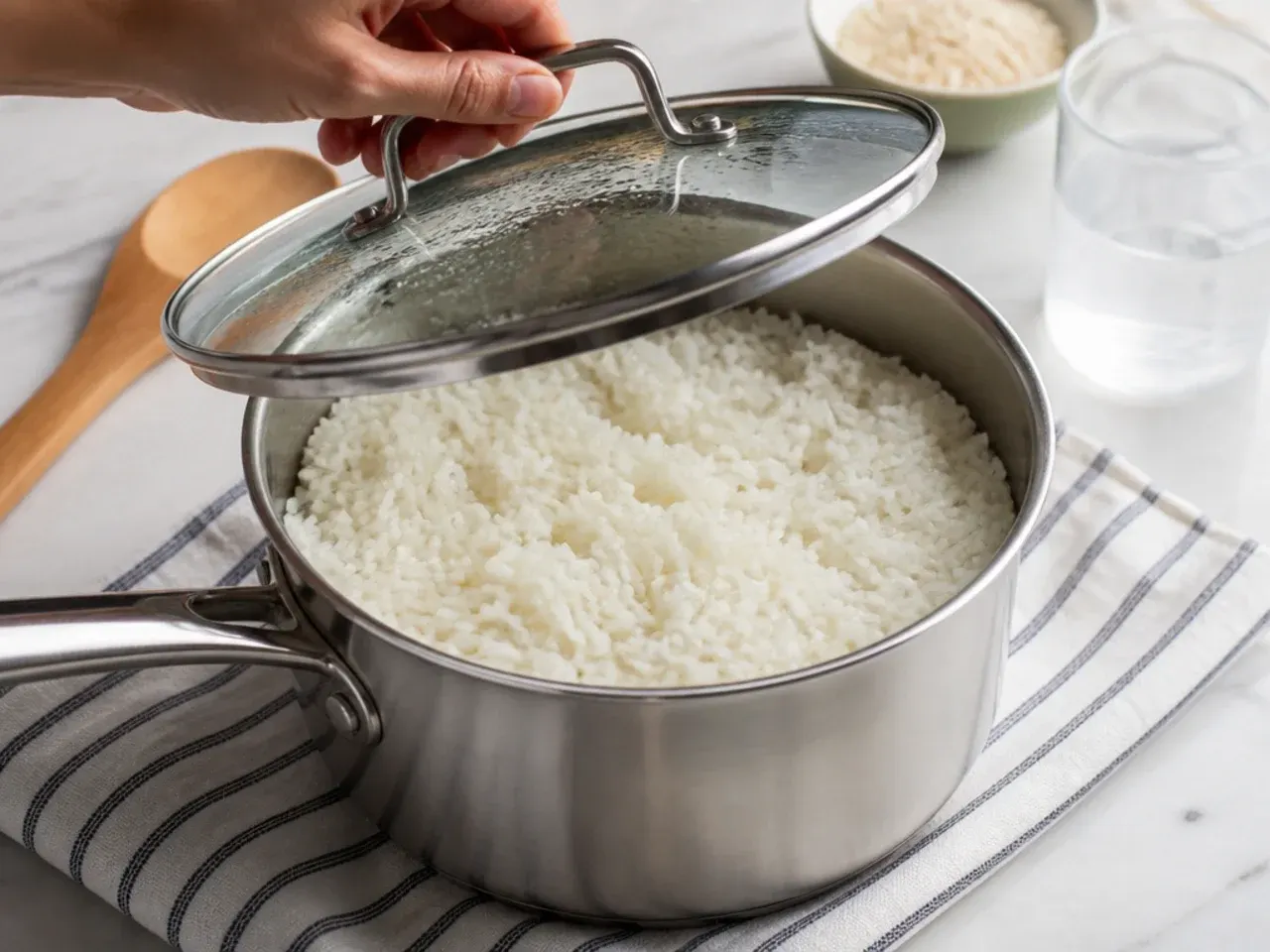 homemade sushi bowl — step 2: cook the rice