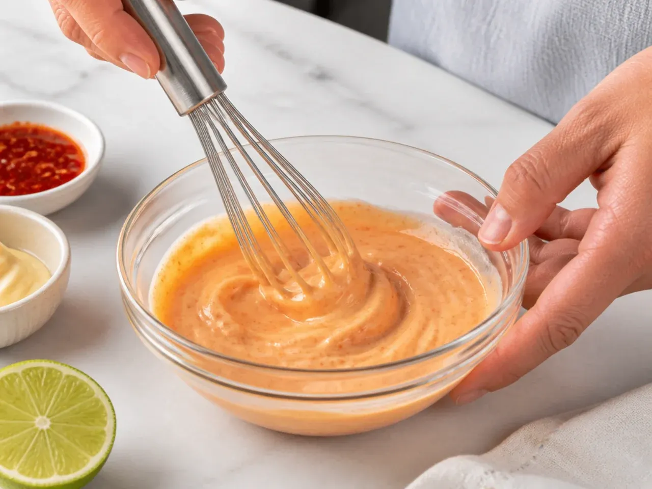 homemade sushi bowl — step 5: mix the spicy mayo
