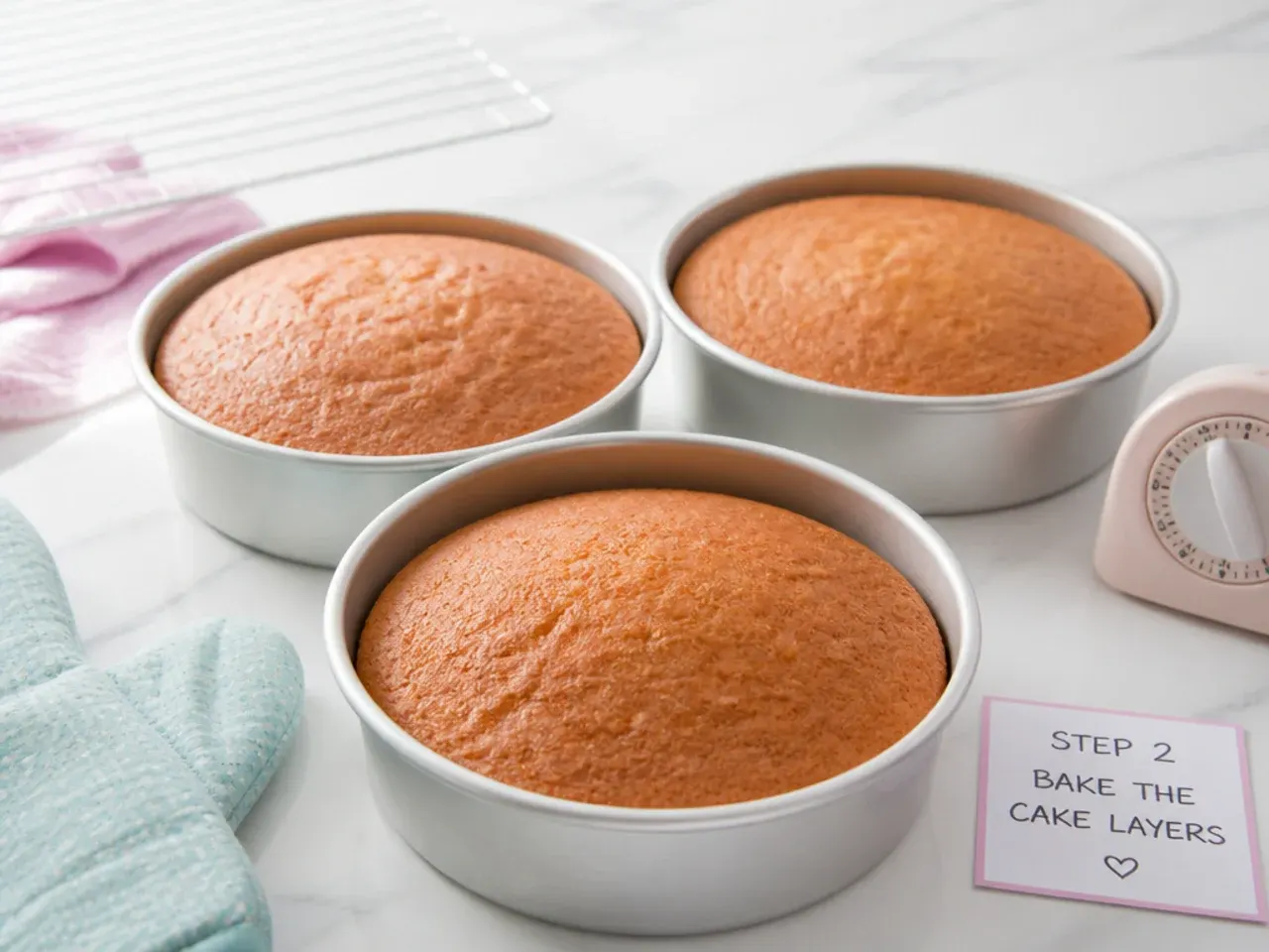 homemade unicorn cake — step 2: bake the cake layers