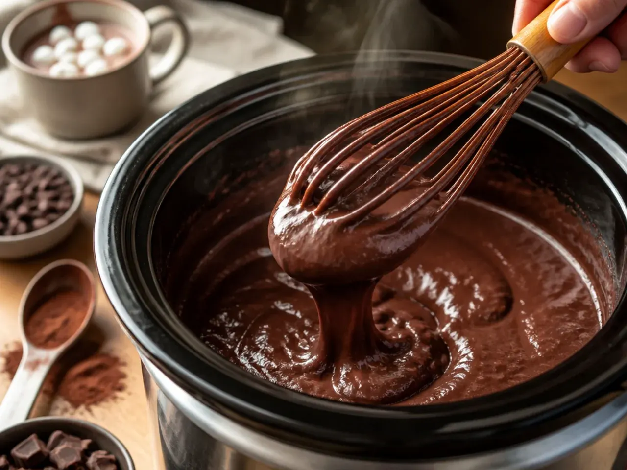 hot chocolate recipes crock pot recipe step 1