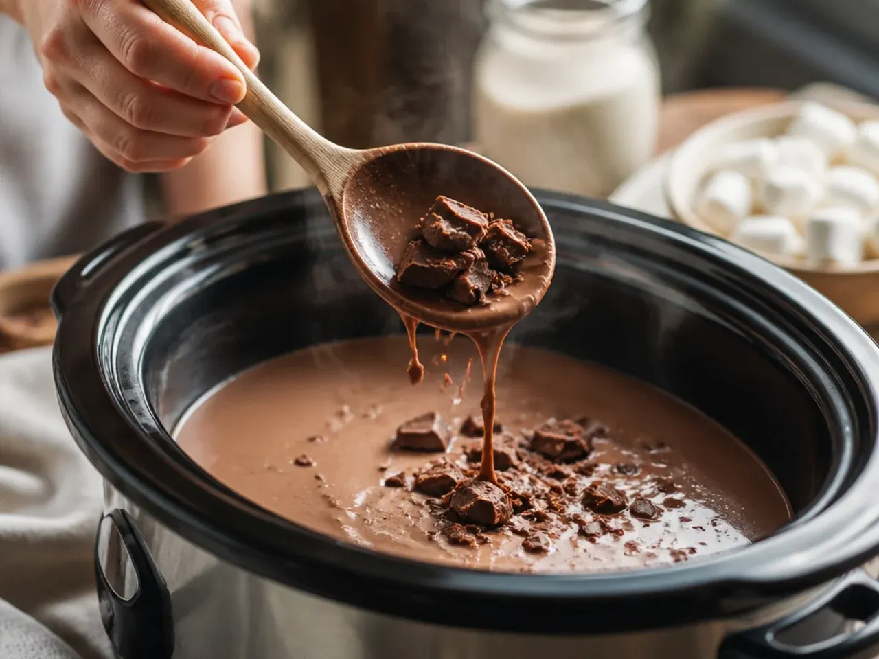 hot chocolate recipes crock pot recipe step 3