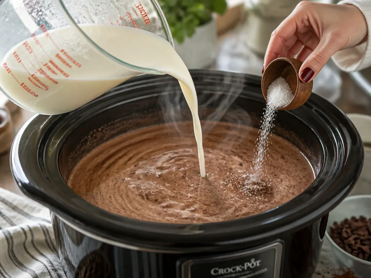 hot chocolate recipes crock pot recipe step 5