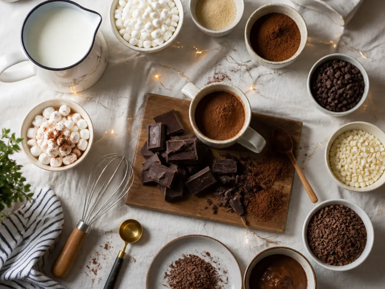 Close-up of cocoa powder being whisked into a smooth paste with milk