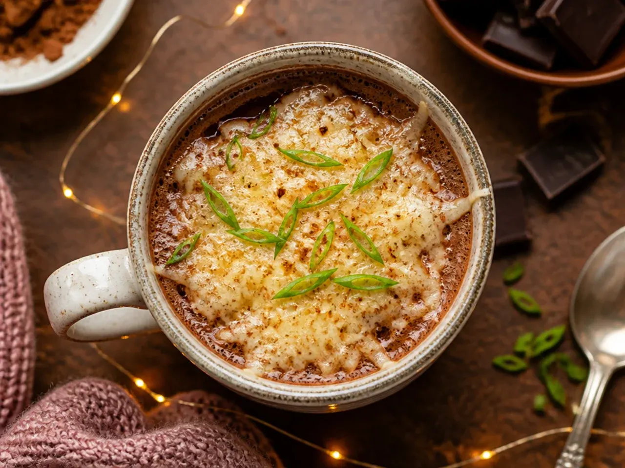 Basic cocoa powder and sugar measured into a mug