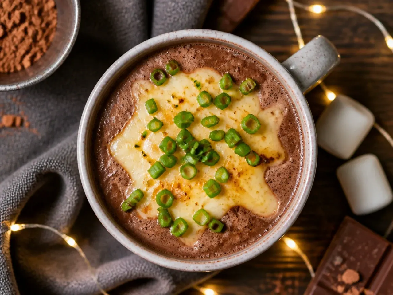 Simple budget hot chocolate made with basic pantry ingredients in a plain mug