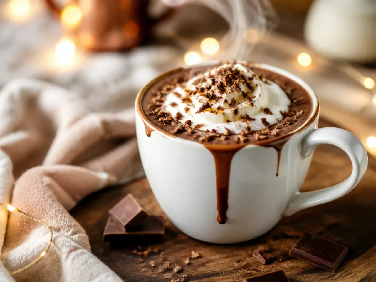 Hot chocolate topping bar with marshmallows, sprinkles and grated chocolate