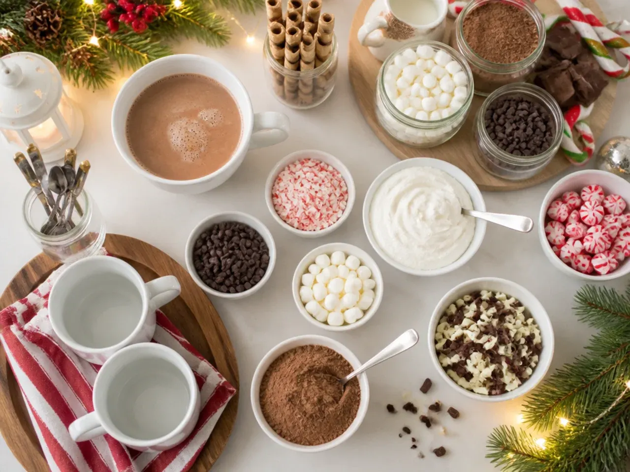 Styling tips for a well organised hot cocoa bar decor setup