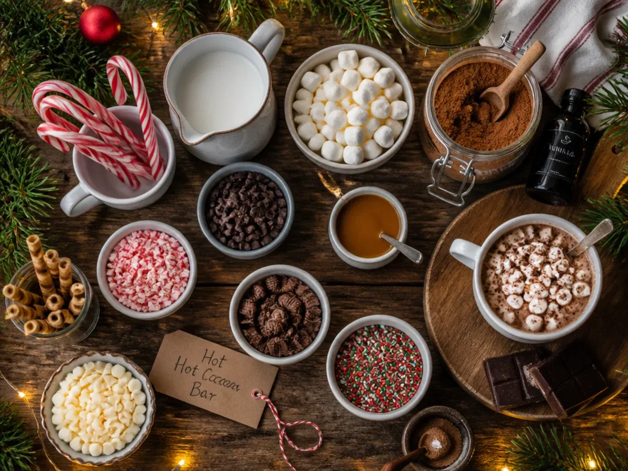 Close-up of hands whisking hot cocoa in a saucepan on the stove