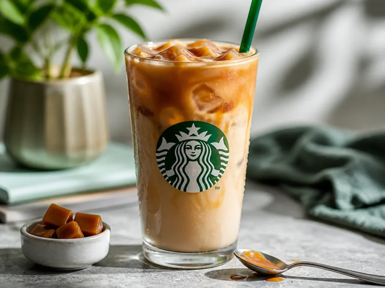 Iced drinks garnished with mint, lemon wheels and cinnamon dust
