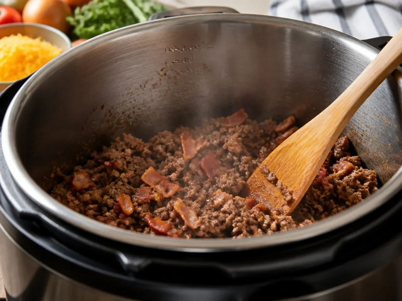 instant pot cheeseburger soup recipe step 1
