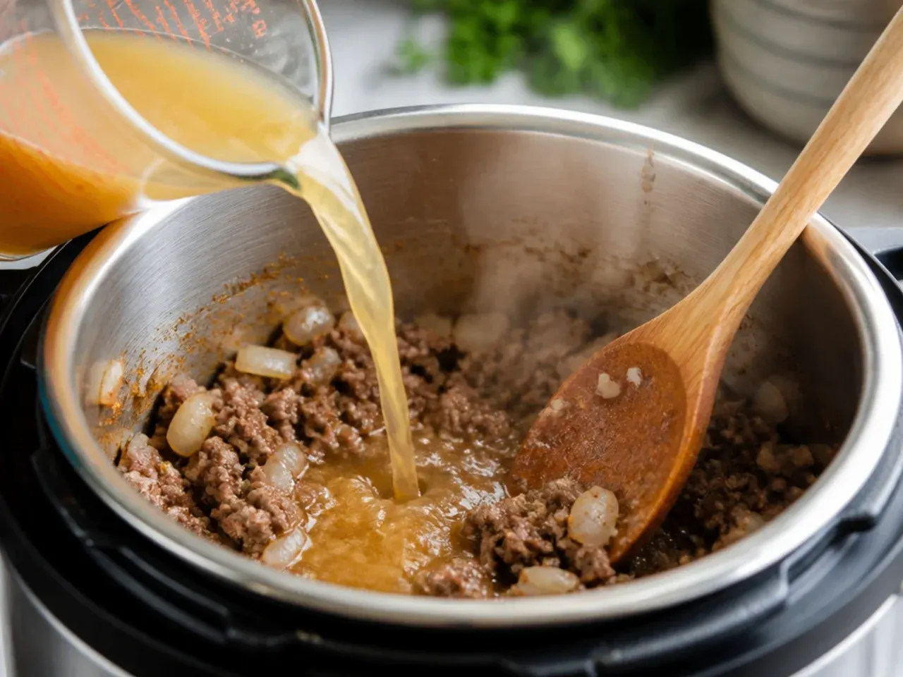 instant pot cheeseburger soup recipe step 3