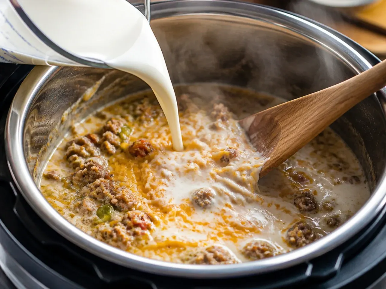 instant pot cheeseburger soup recipe step 6
