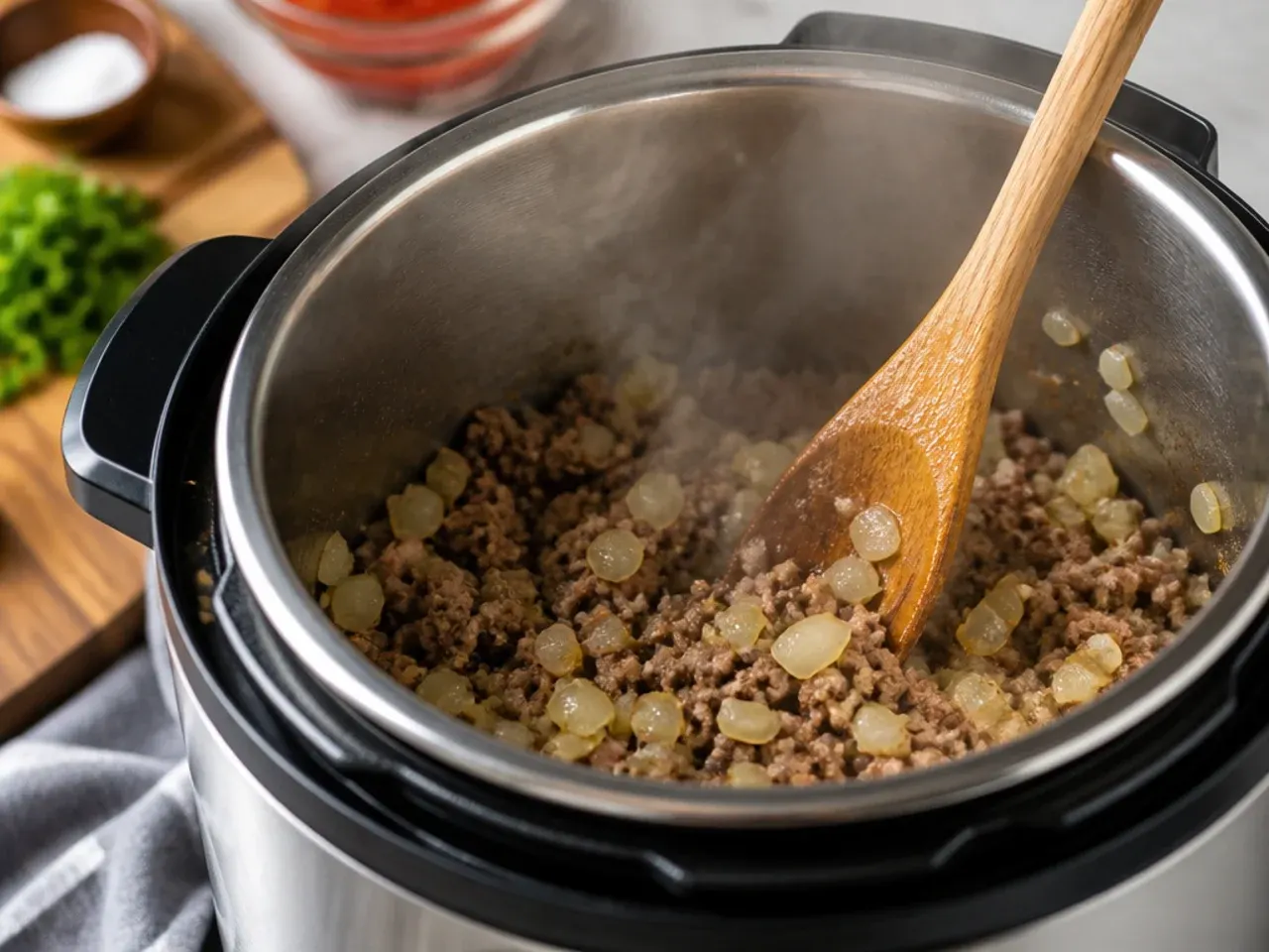 instant pot lasagna soup recipe step 1