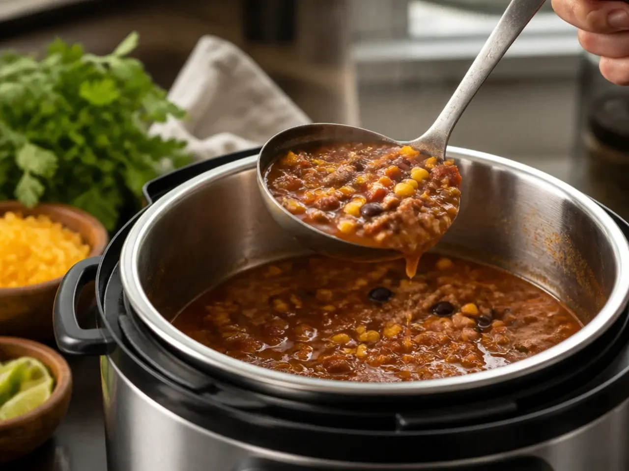 instant pot taco soup recipe step 7