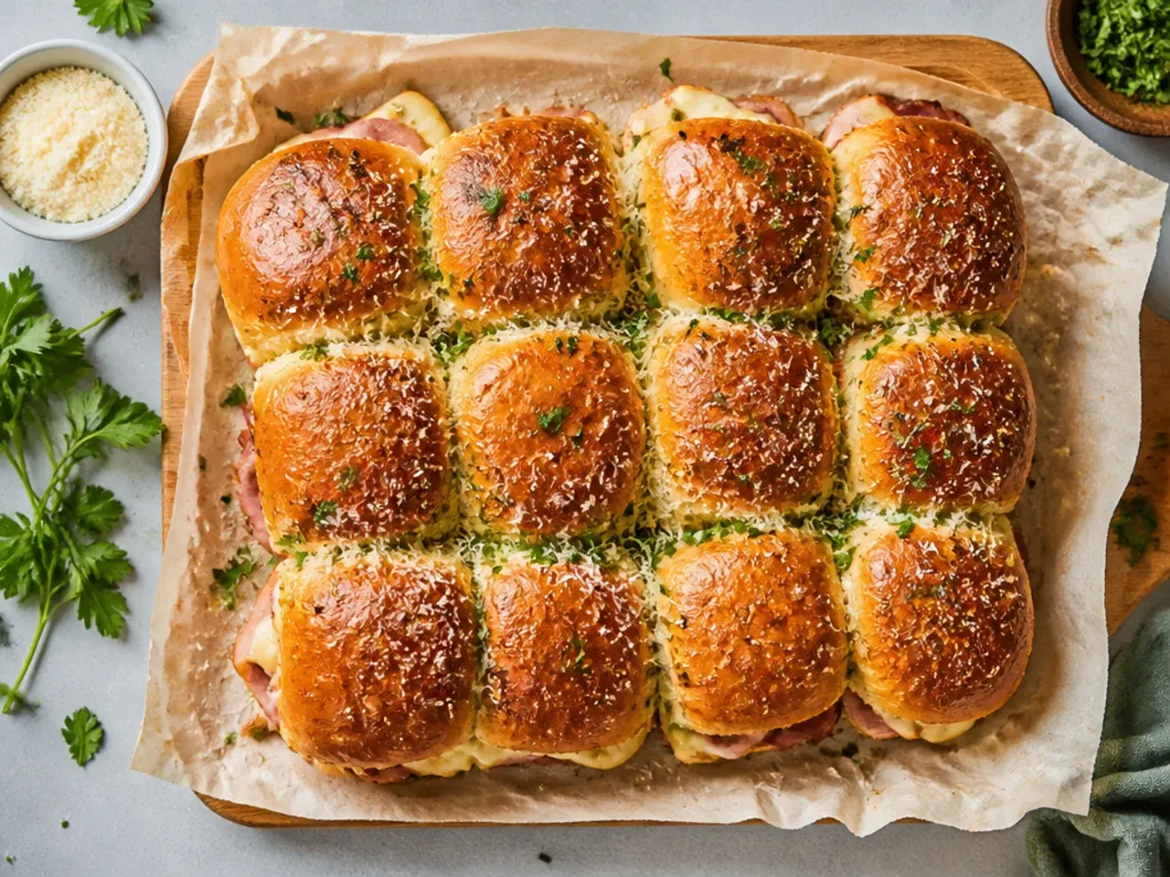Small batch of Italian sliders cooking in an air fryer basket