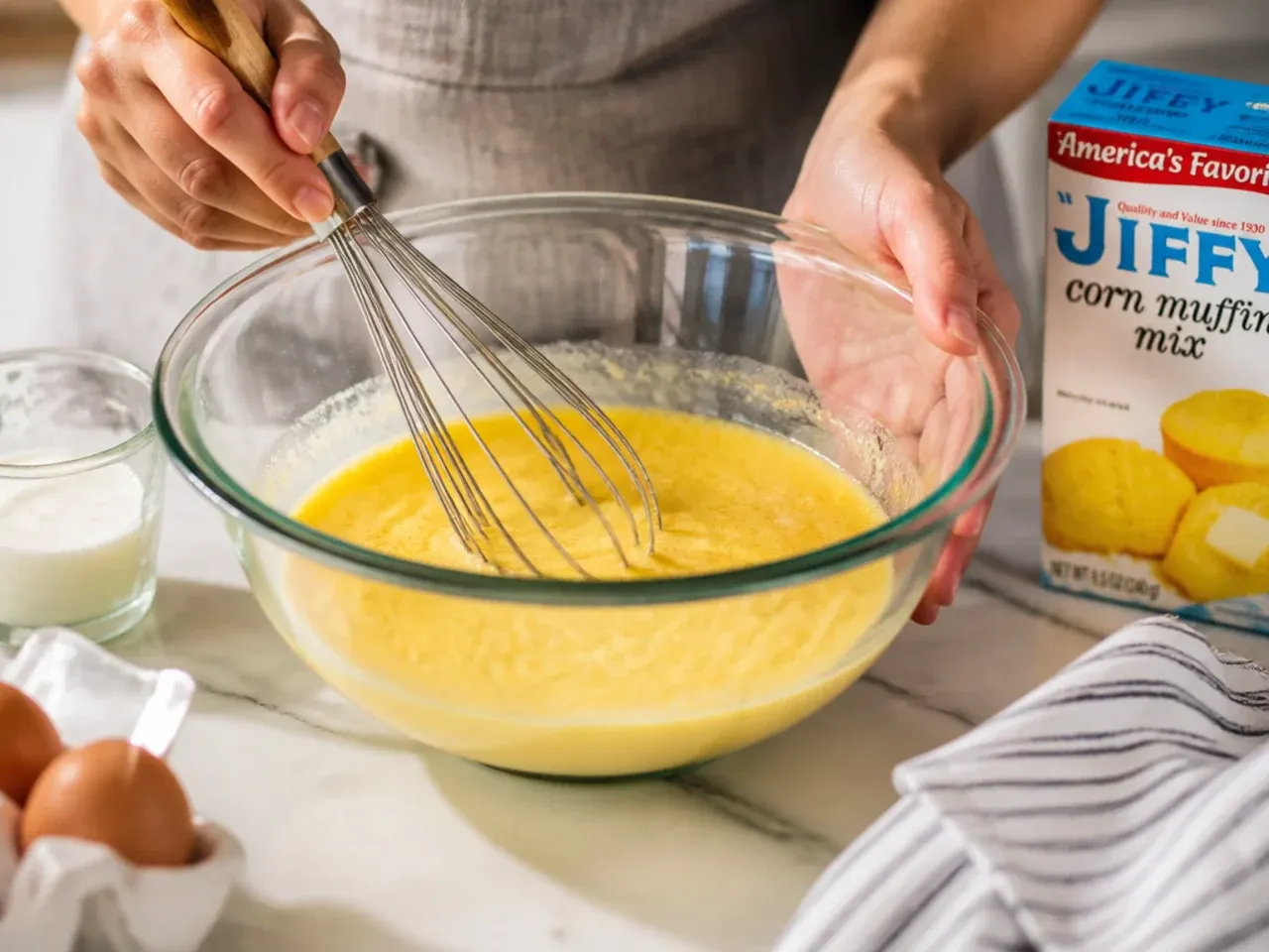 jiffy cornbread casserole recipe step 2