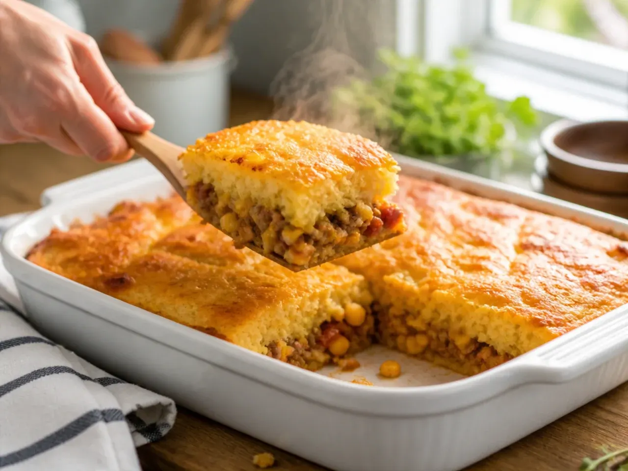 jiffy cornbread casserole recipe step 6