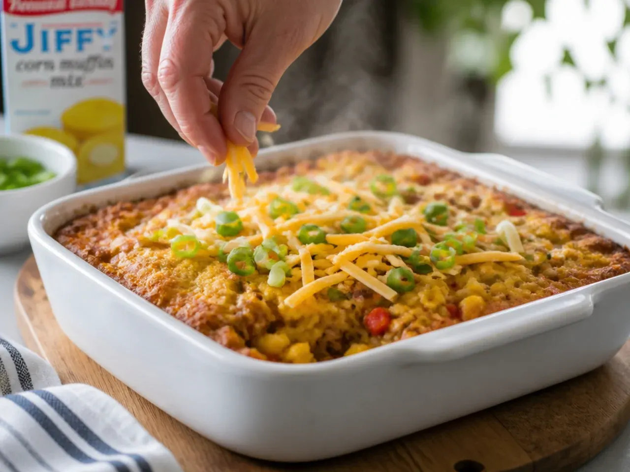 jiffy cornbread casserole recipe step 7