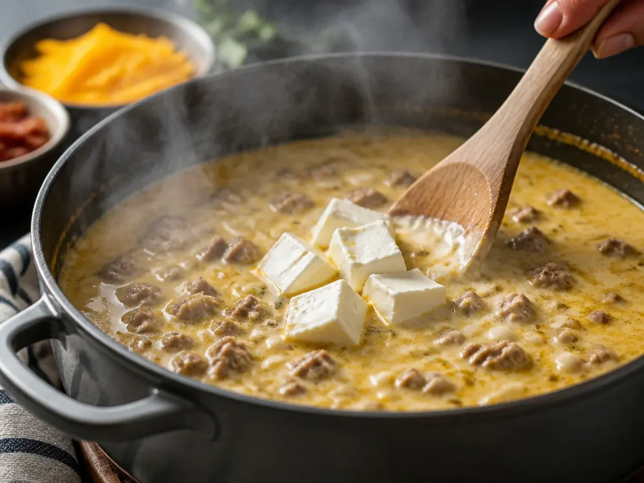 keto cheeseburger soup recipe step 5