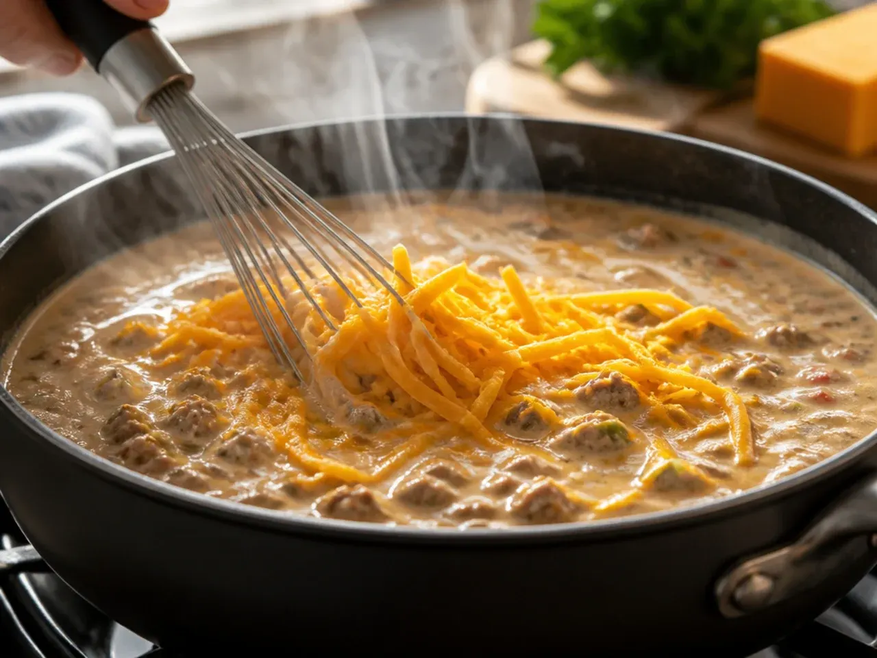 keto cheeseburger soup recipe step 6