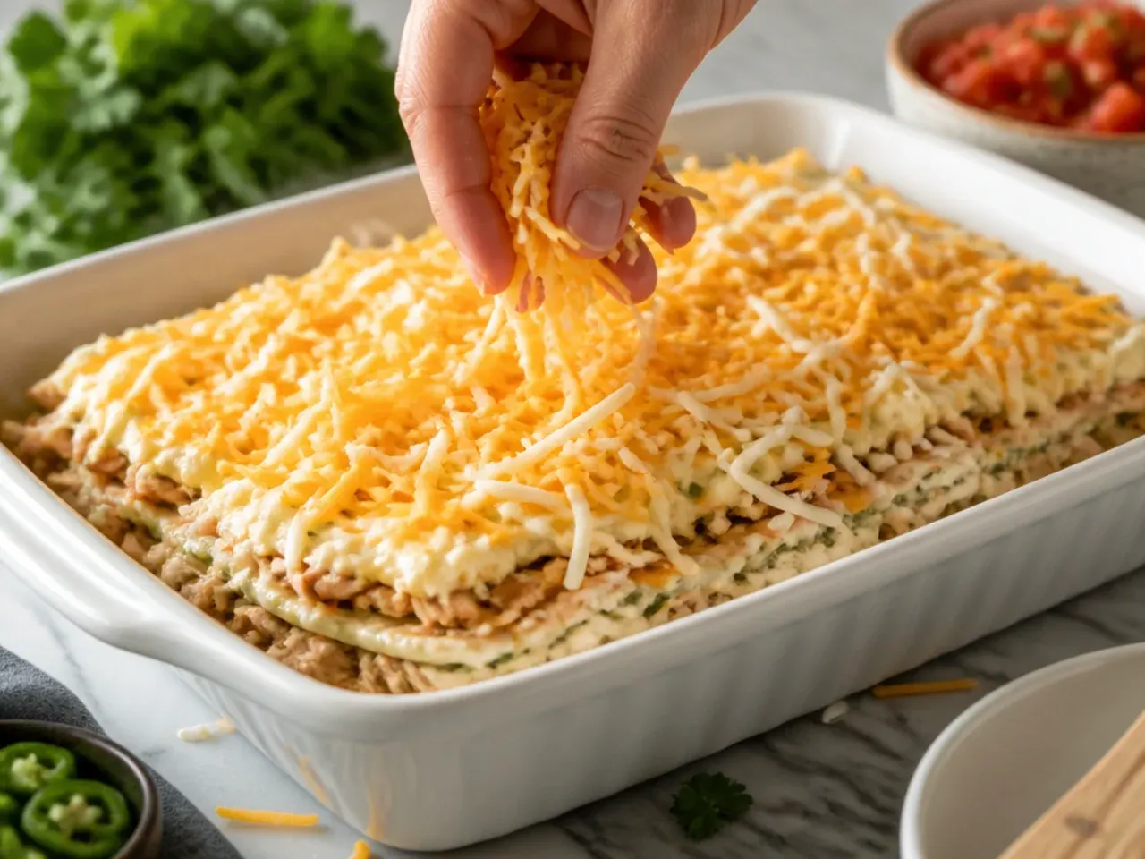 keto chicken enchilada casserole recipe step 5