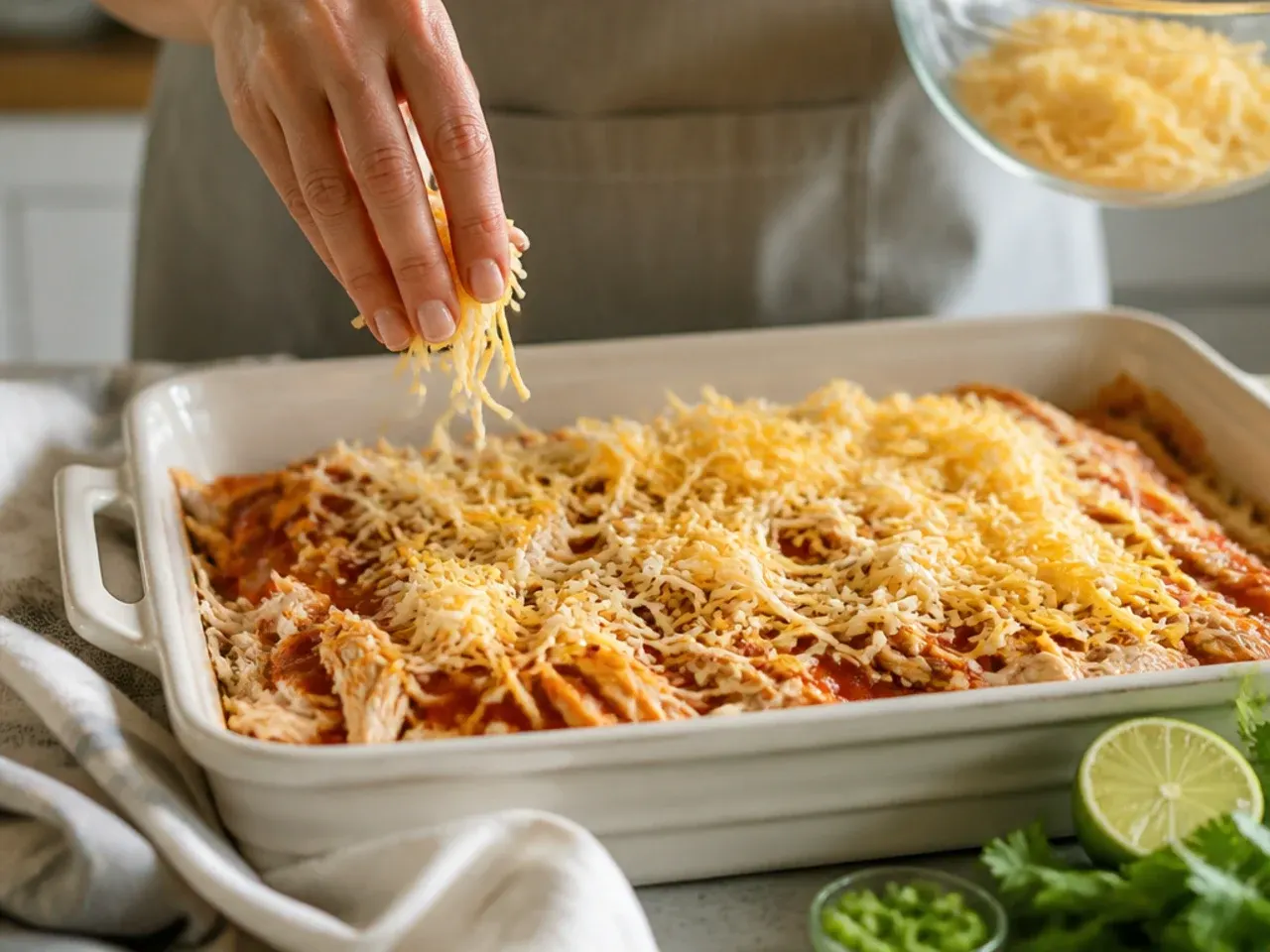 keto chicken enchilada casserole recipe step 6