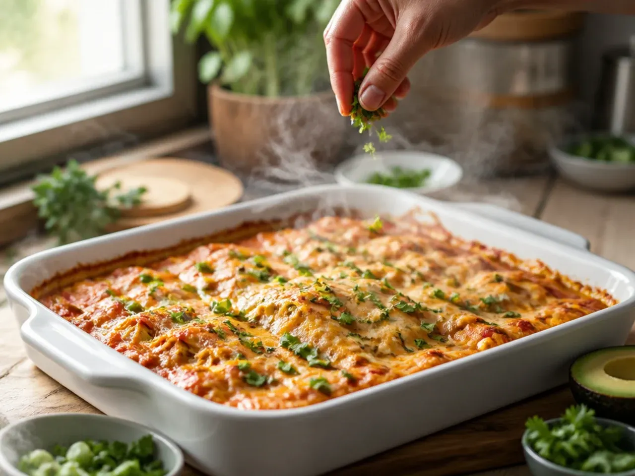 keto chicken enchilada casserole recipe step 7