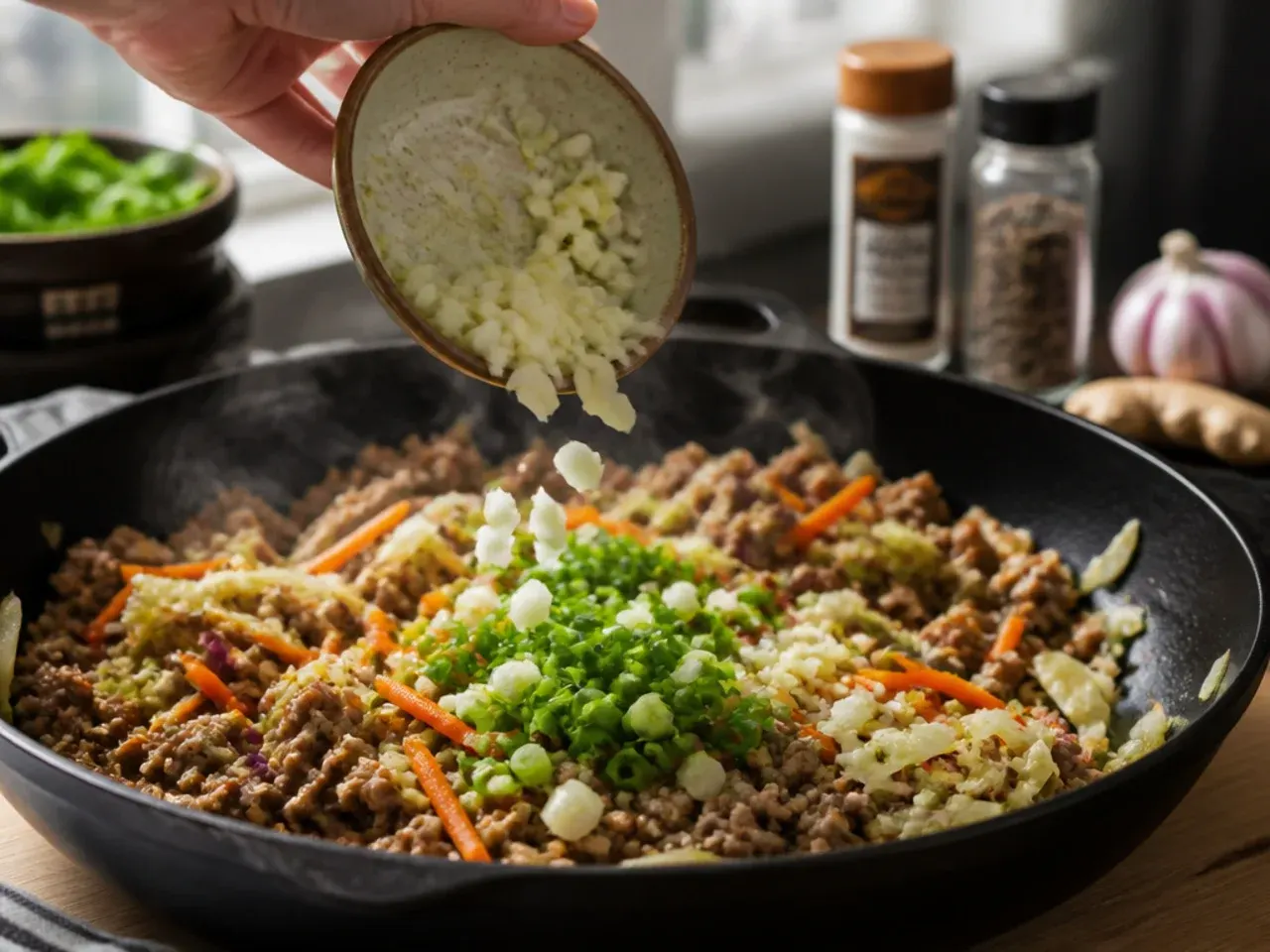 keto egg roll in a bowl recipe step 3