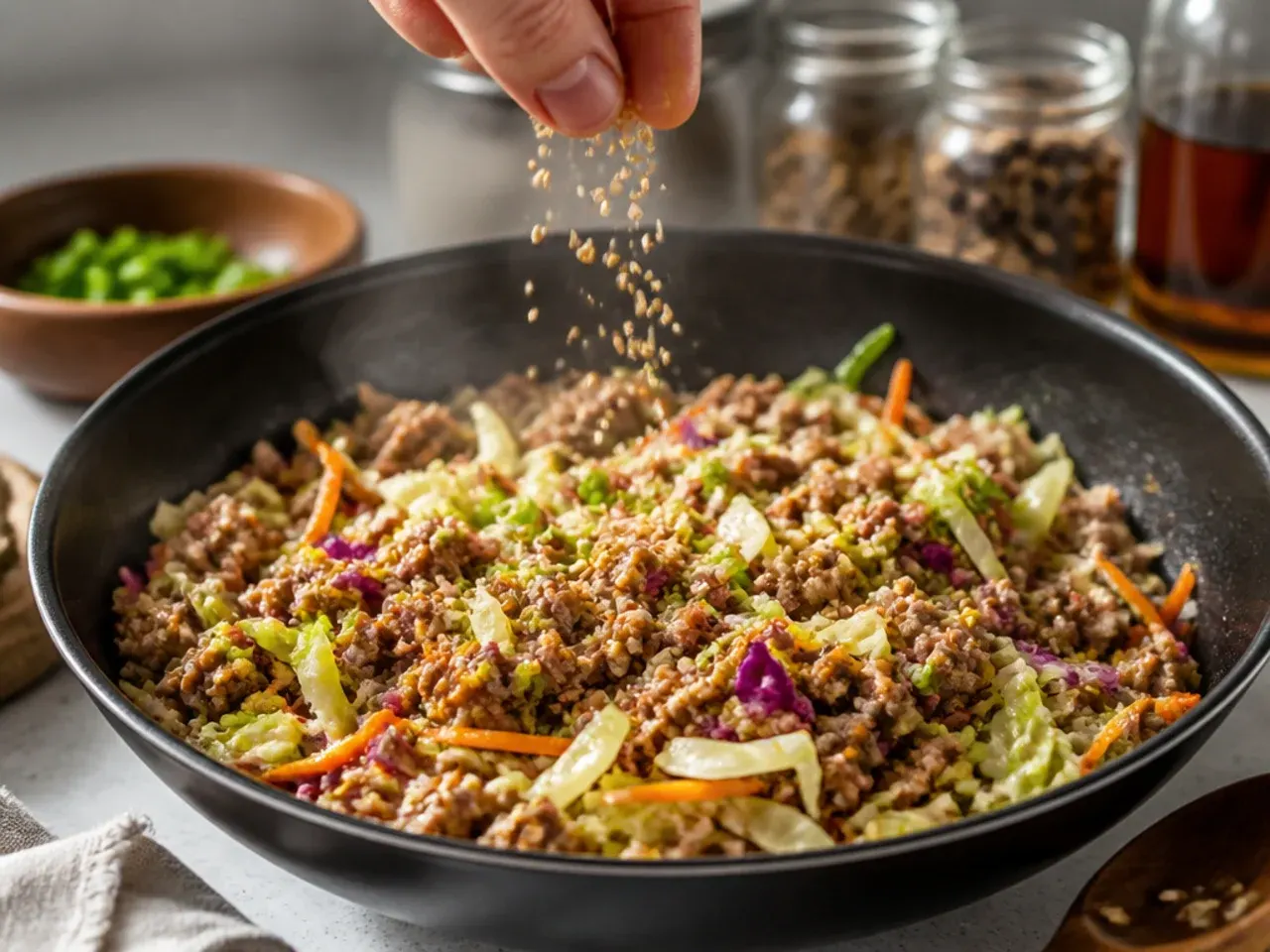 keto egg roll in a bowl recipe step 5