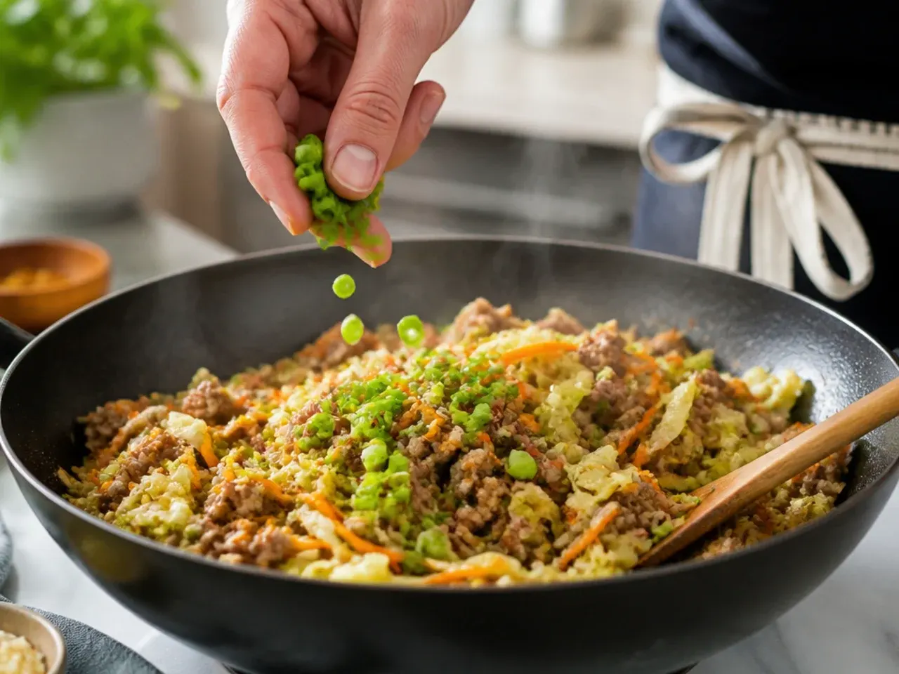 keto egg roll in a bowl recipe step 7