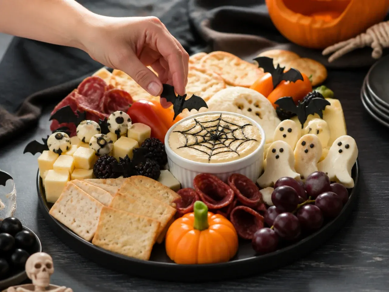 kids halloween charcuterie board recipe step 7