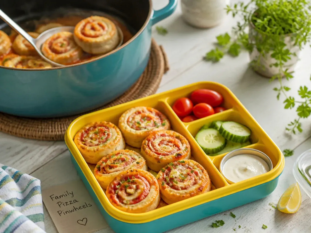 Baked pizza pinwheel rounds with melted mozzarella cooling on a tray