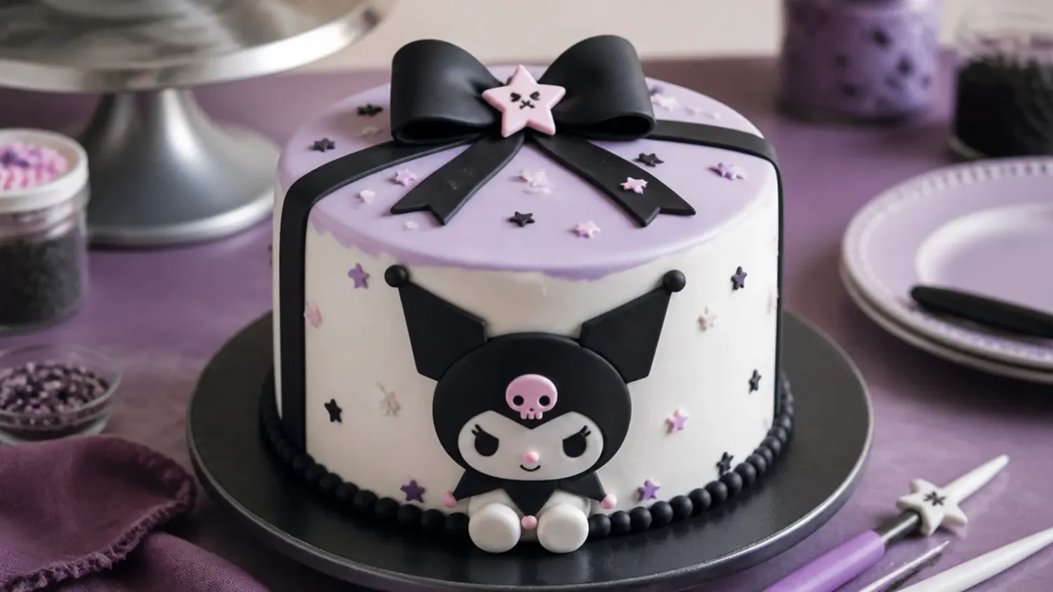 kuromi fondant cake — 7 Steps to a Cute Kuromi Fondant Cake