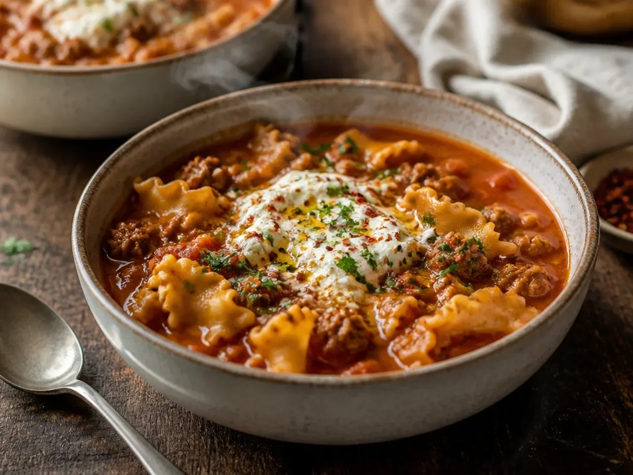 Ground beef and Italian sausage browning together in a pot