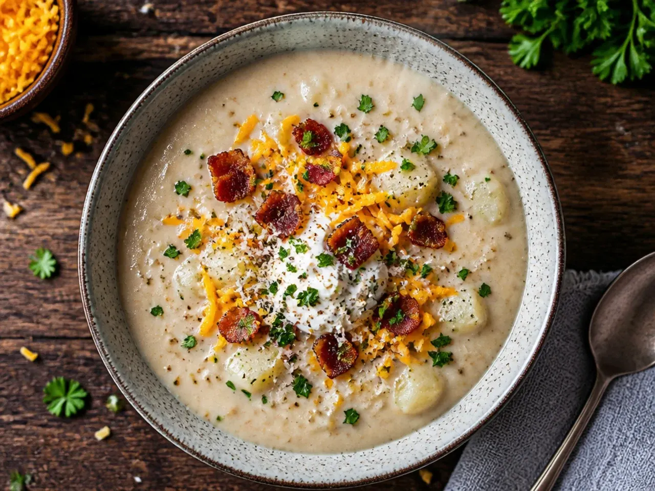 Budget-friendly potato soup with simple pantry ingredients