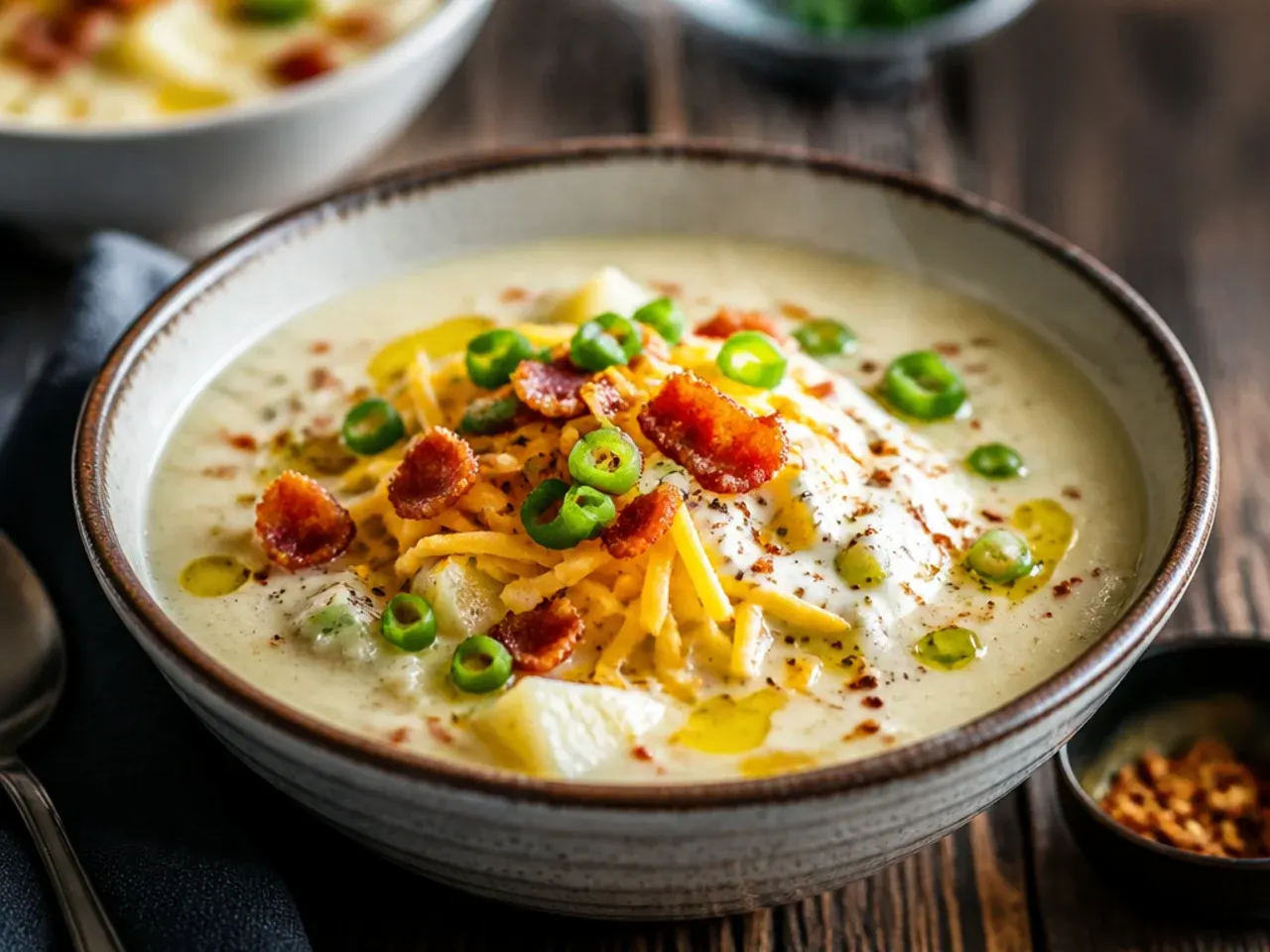Instant pot loaded potato soup ready in under 25 minutes