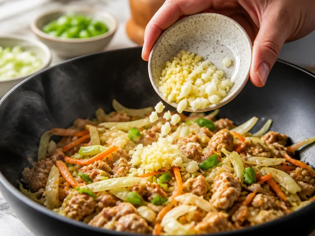 low carb egg roll in a bowl recipe step 3