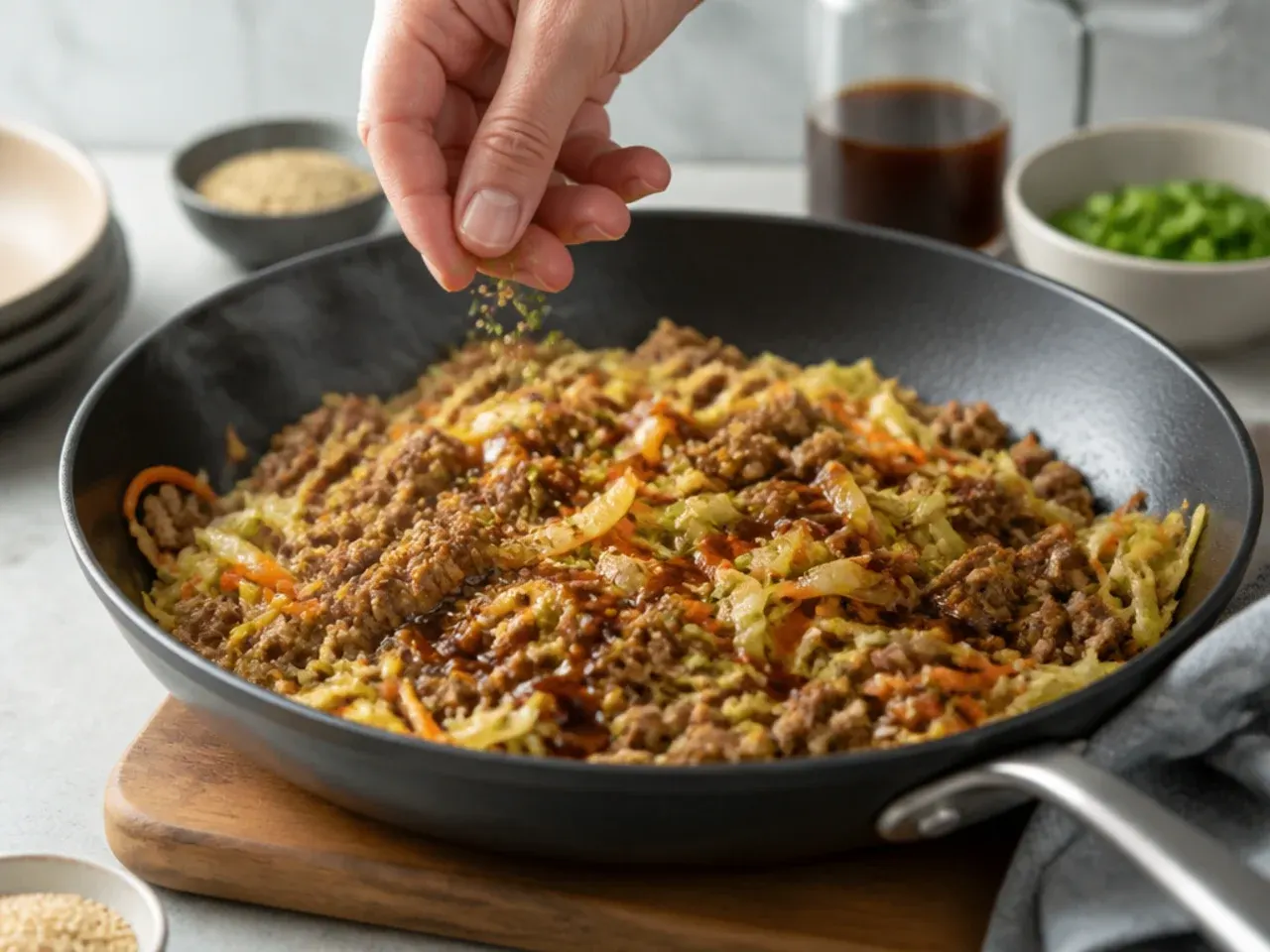 low carb egg roll in a bowl recipe step 5