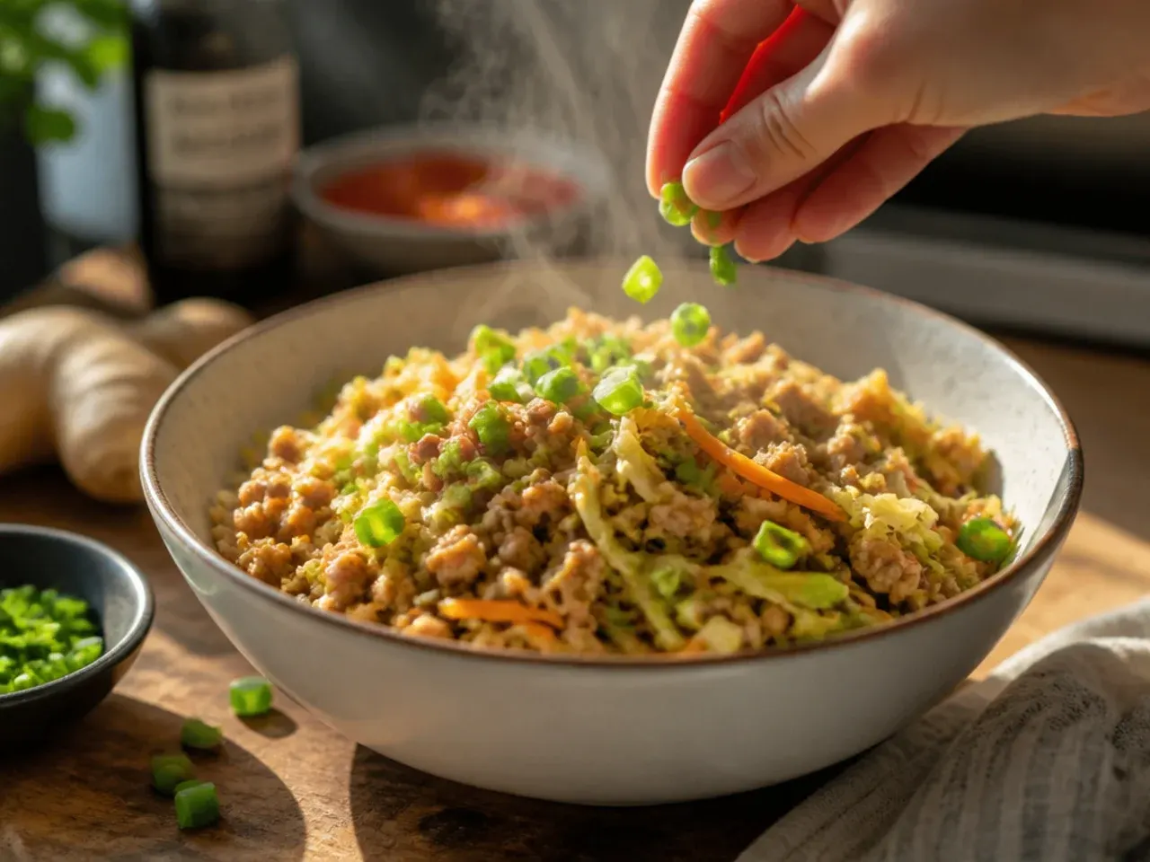 low carb egg roll in a bowl recipe step 7