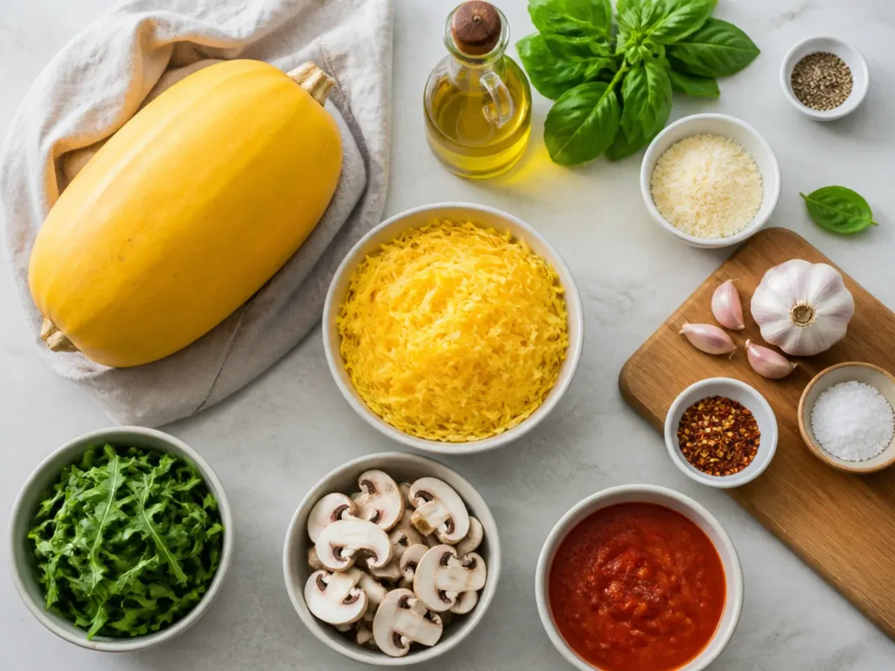 Close-up of a fork pulling golden spaghetti squash strands from a roasted squash half