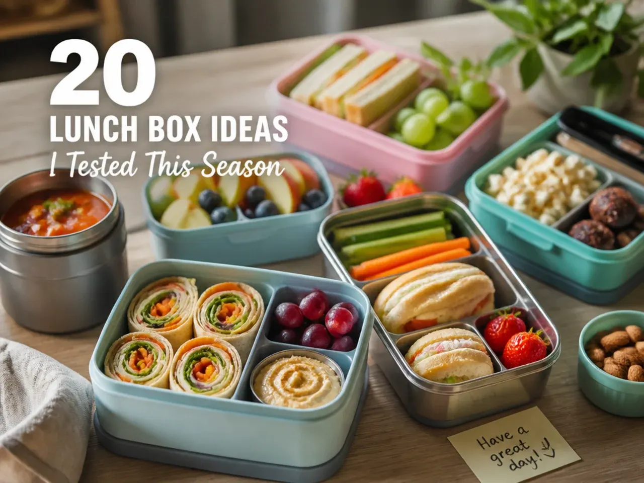 Kids lunch box served with whole fruit and a small water bottle