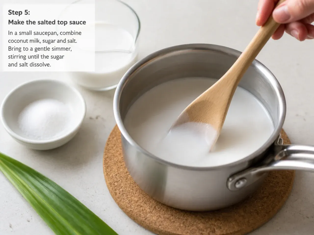 mango sticky rice dessert — step 5: make the salted top sauce