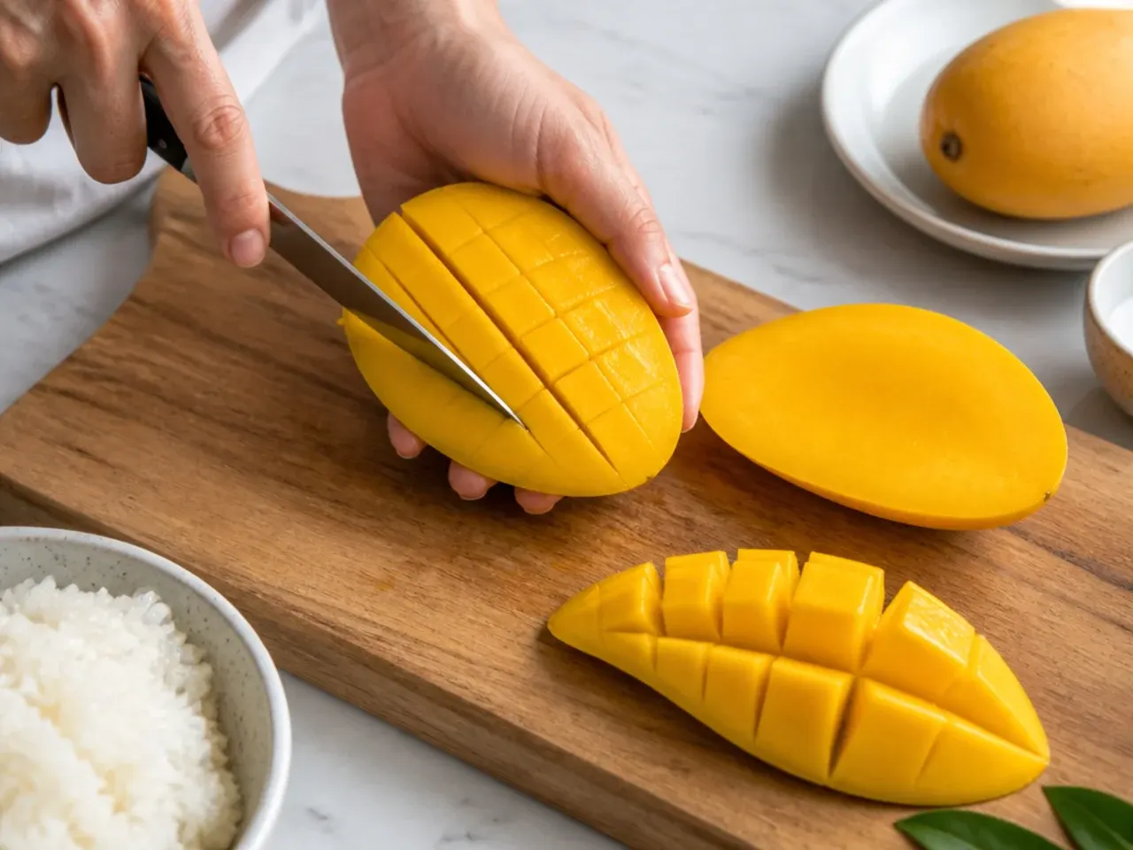 mango sticky rice for parties — step 6: prepare the mango