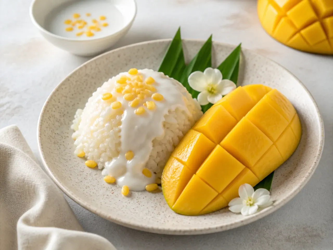 Pro tips for making Thai mango sticky rice at home with coconut sauce and ripe mango