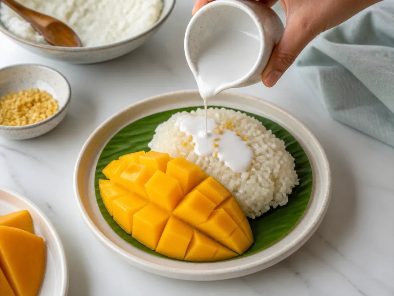 mango sticky rice recipe — step 7: assemble and serve