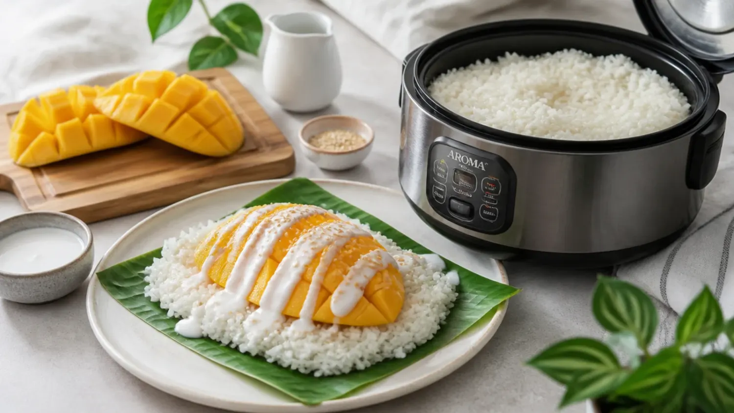 mango sticky rice rice cooker — 5 Steps to Rice Cooker Mango Sticky Rice