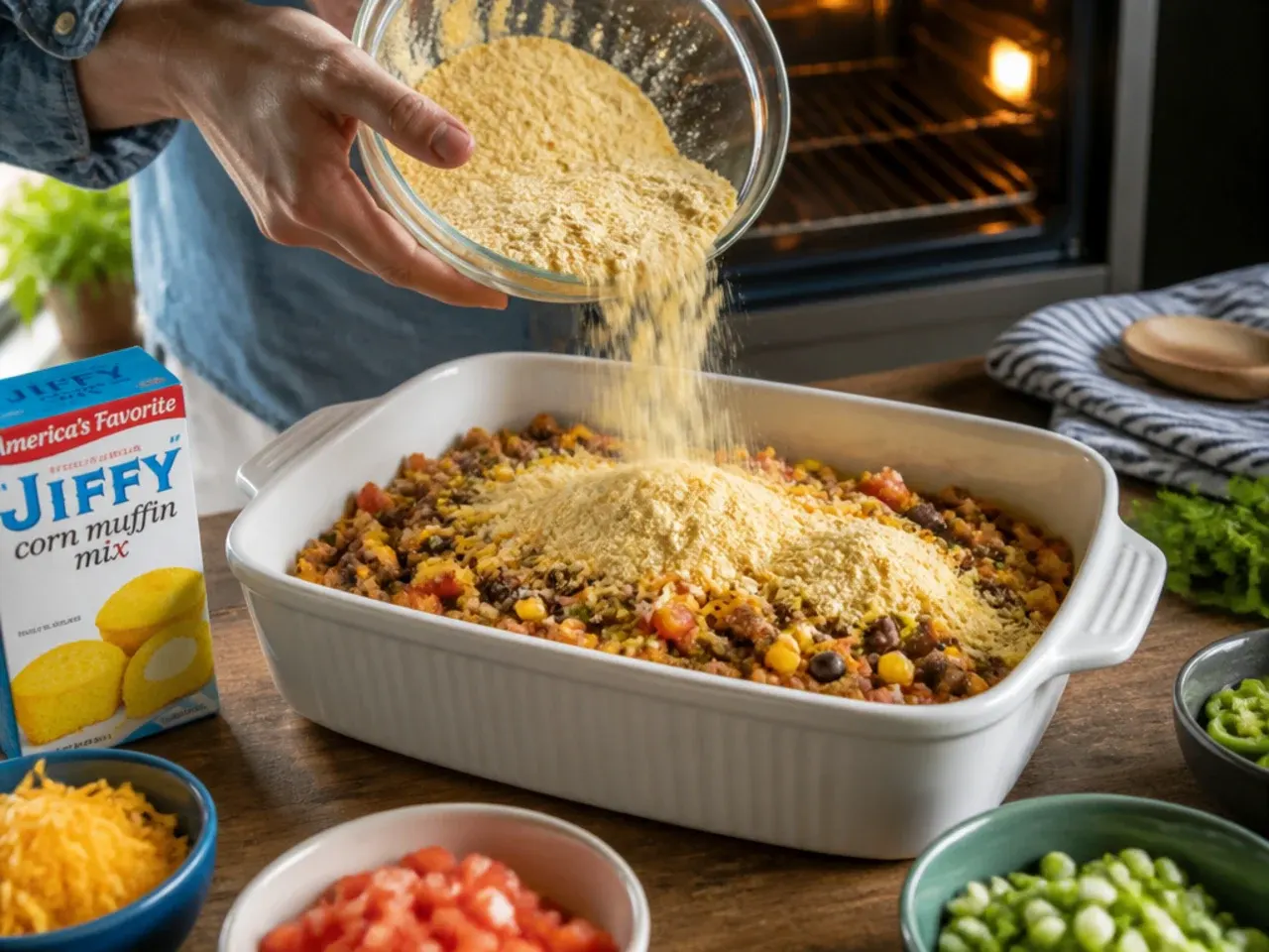 mexican cornbread casserole jiffy recipe step 1