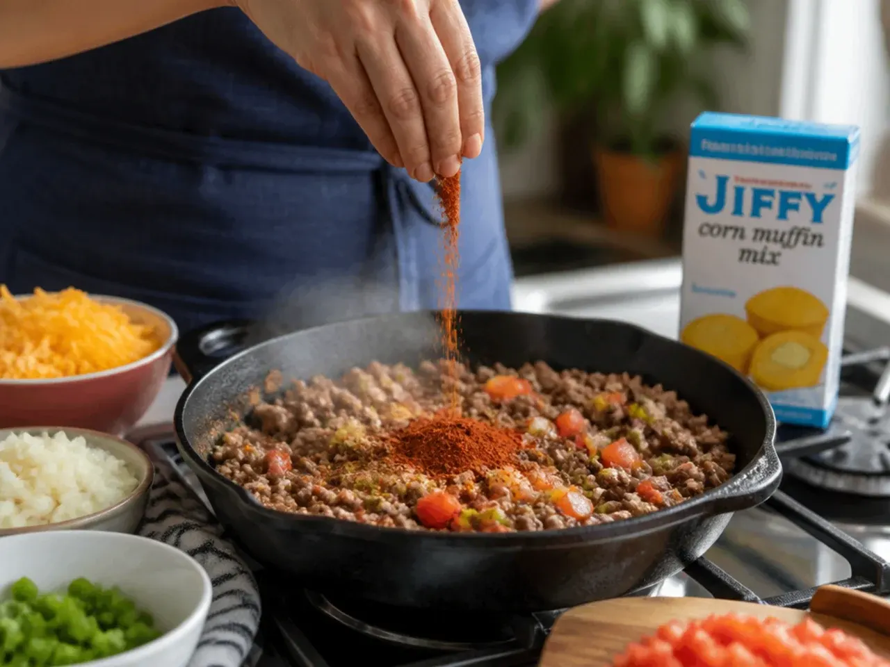 mexican cornbread casserole jiffy recipe step 3